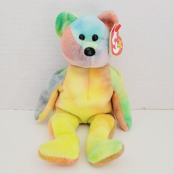 Ty Beanie Baby GARCIA Bear 4th Gen 1993 PVC Pellets Tie Dye TRUSTED SELLER NWT - Picture 1 of 12